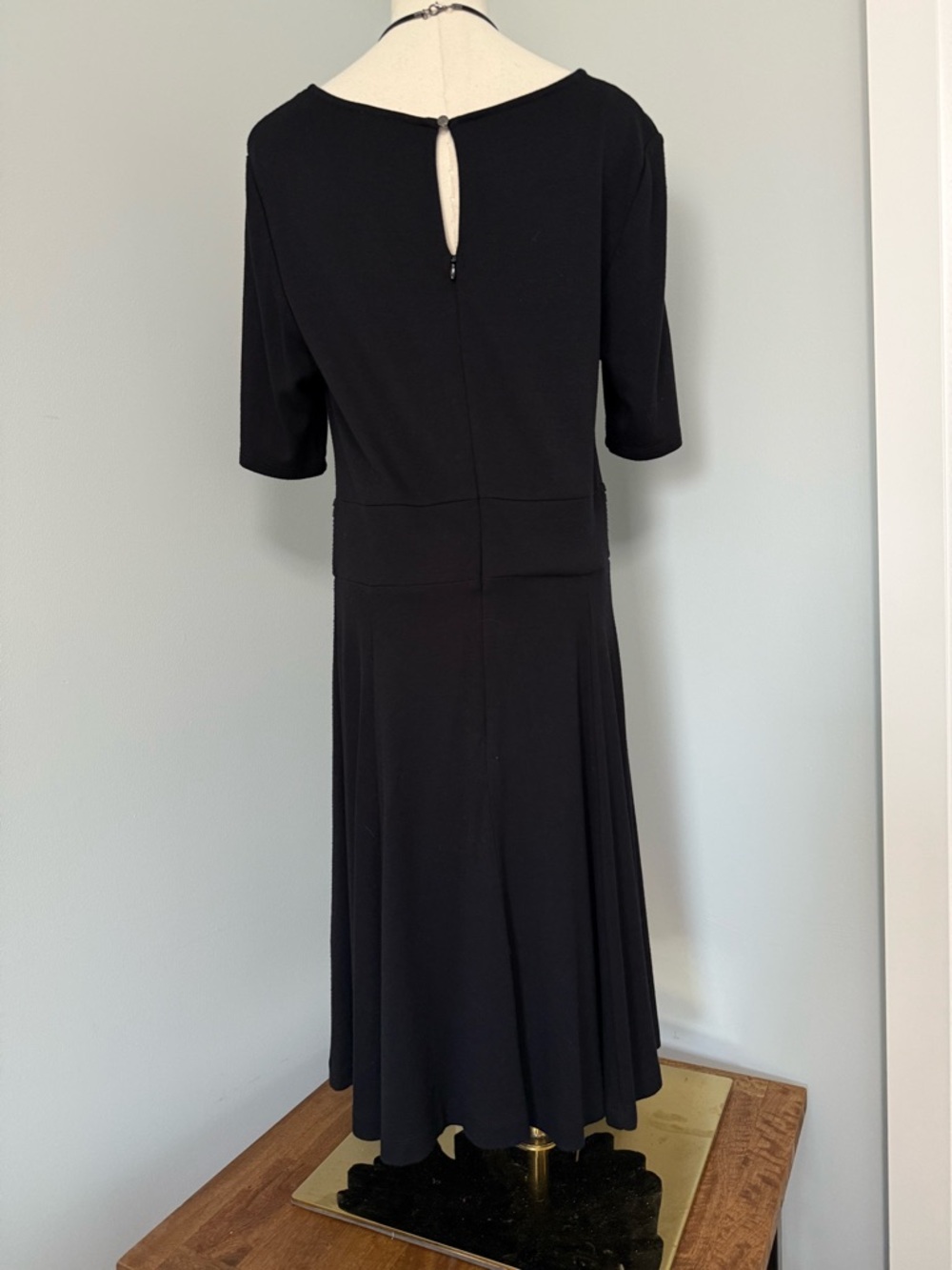 Vince Camuto Black Midi Fit-and-Flare Dress - Picture 5 of 14